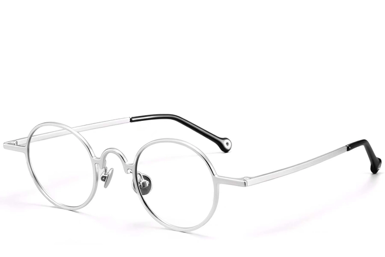 Oval Silver Titanium Glasses #BS1913-0202