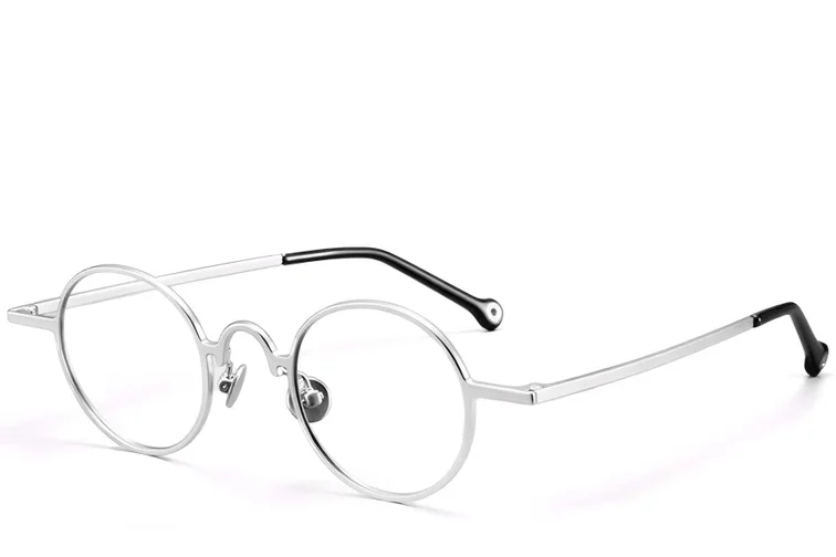 Occhiali rotondi in titanio color argento #BS1913-0202