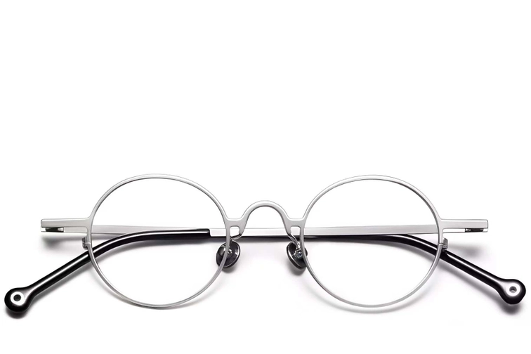 Oval Silver Titanium Glasses #BS1913-0202