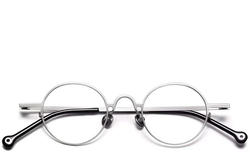 Round Silver Titanium Glasses #BS1913-0202