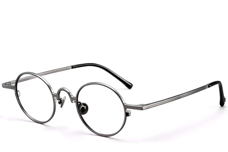 Round Grey Titanium Glasses #BS1913-0203