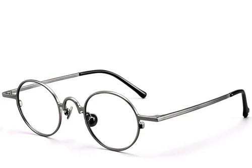 Round Grey Titanium Glasses #BS1913-0203