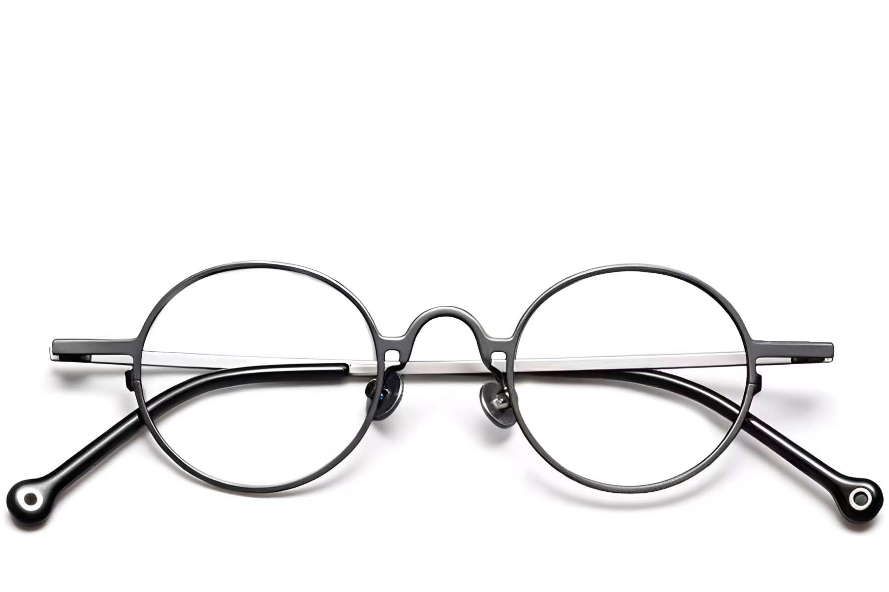 Round Grey Titanium Glasses #BS1913-0203