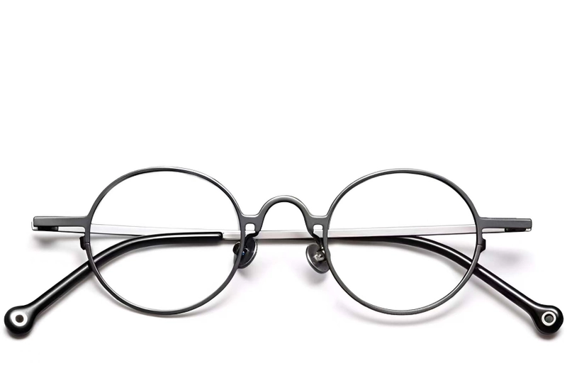 Round Grey Titanium Glasses #BS1913-0203