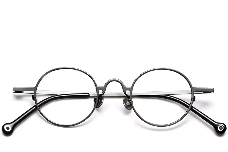 Occhiali rotondi in titanio grigio #BS1913-0203