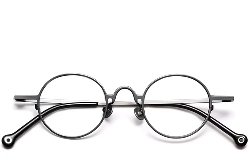 Round Grey Titanium Glasses #BS1913-0203