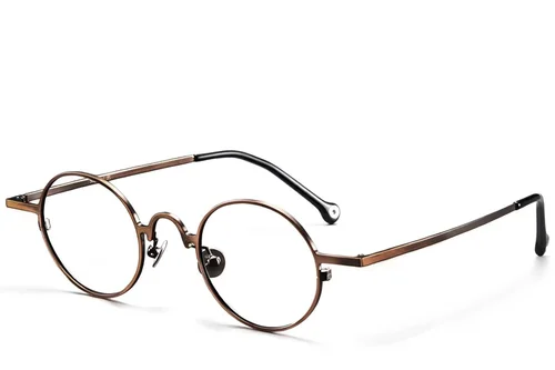 Lunettes rondes en cuivre et titane #BS1913-0204