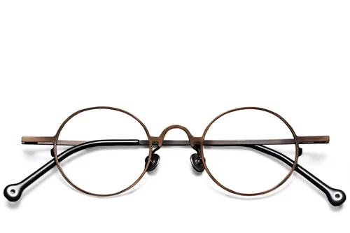 Lunettes rondes en cuivre et titane #BS1913-0204