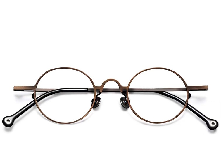 Gafas redondas de cobre y titanio #BS1913-0204