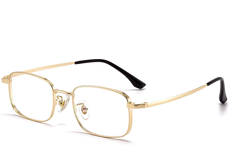 Rectangular Golden Titanium Glasses #BS1913-0212