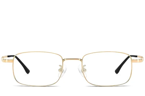 Lunettes rectangulaires en titane doré #BS1913-0212