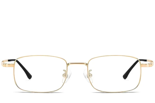 Lunettes rectangulaires en titane doré #BS1913-0212