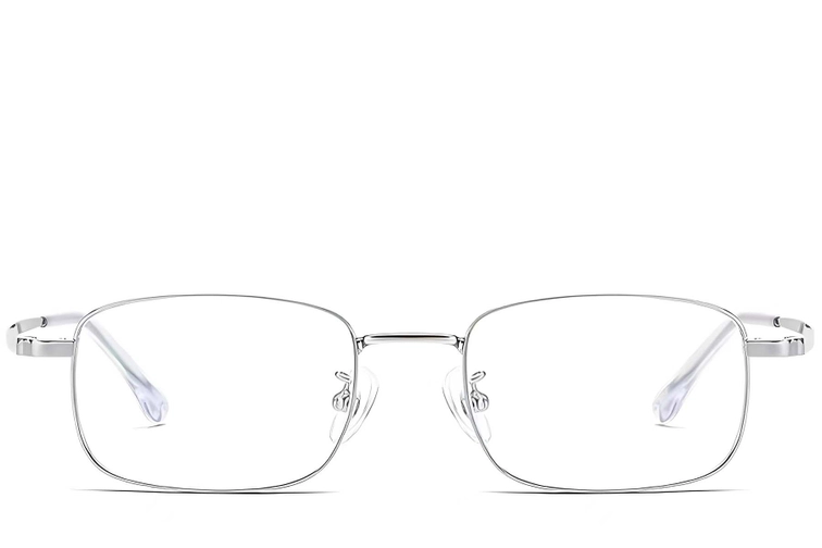 Rectangular Silver Titanium Glasses #BS1913-0214