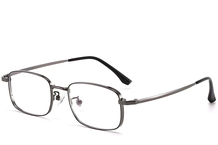 Rectangular Grey Titanium Glasses #BS1913-0215