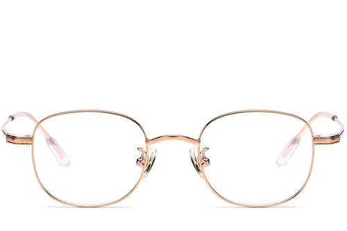 Lunettes ovales en titane rose #BS1913-0217