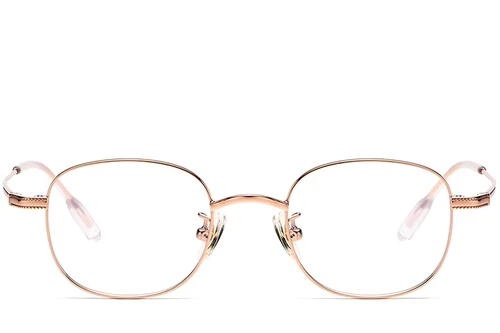 Lunettes ovales en titane rose #BS1913-0217