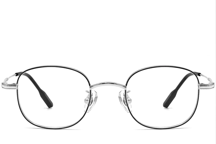 Lunettes ovales en titane noir #BS1913-0218