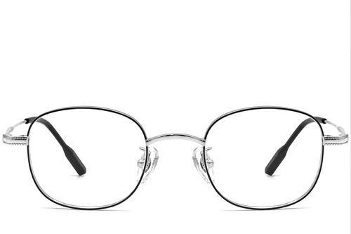 Lunettes ovales en titane noir #BS1913-0218