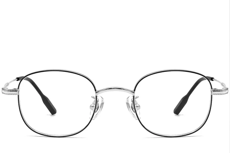Oval Black Titanium Glasses #BS1913-0218