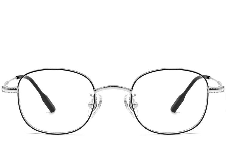 Oval Black Titanium Glasses #BS1913-0218