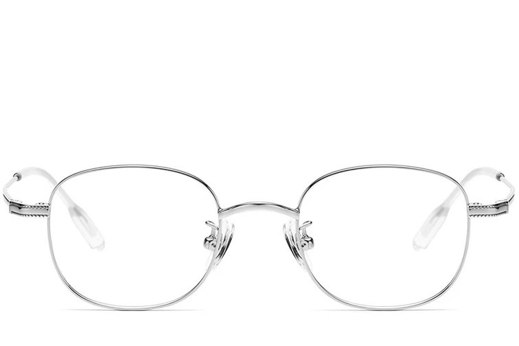 Oval Silver Titanium Glasses #BS1913-0220