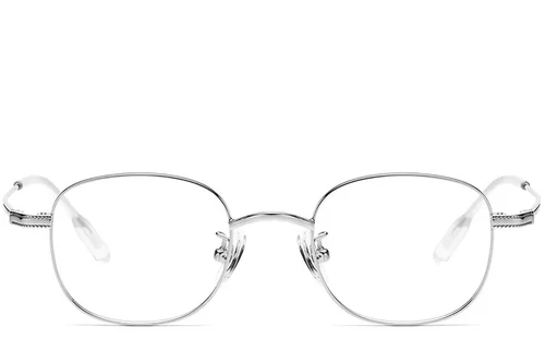 Lunettes ovales en titane argenté #BS1913-0220