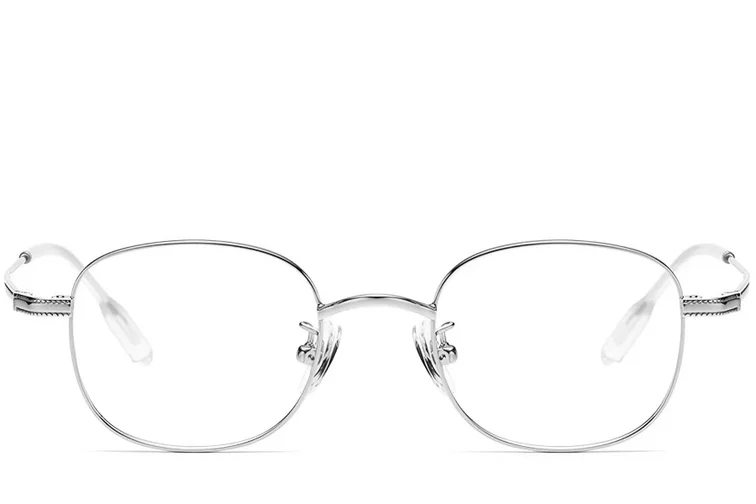Oval Silver Titanium Glasses #BS1913-0220
