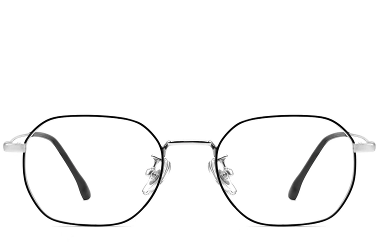Geometric Black Titanium Glasses #BS1913-0223
