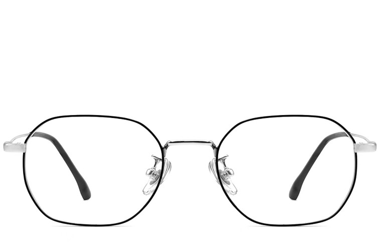 Gafas geométricas de titanio negro #BS1913-0223