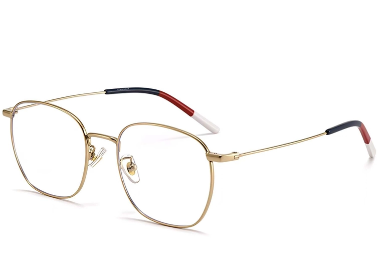 Gafas rectangulares de titanio dorado #BS1913-0228