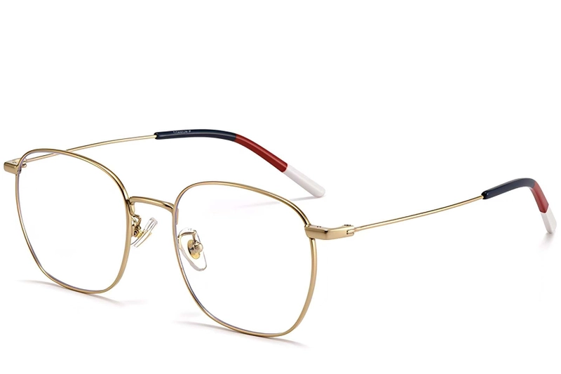 Rectangular Golden Titanium Glasses #BS1913-0228