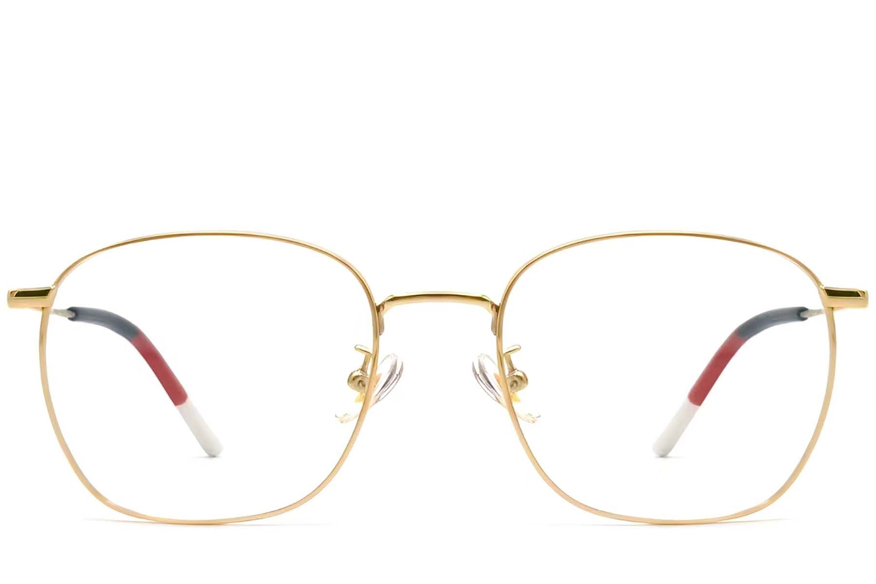 Gafas rectangulares de titanio dorado #BS1913-0228