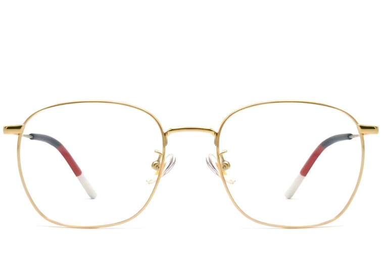 Gafas rectangulares de titanio dorado #BS1913-0228