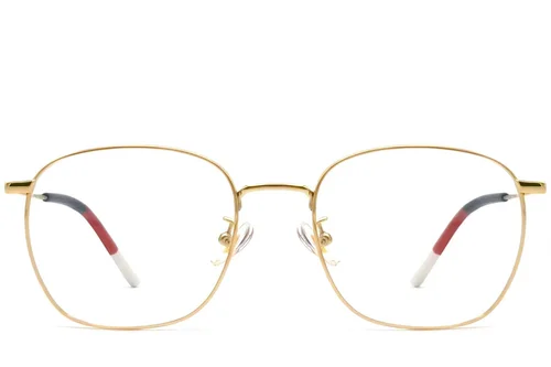 Lunettes rectangulaires en titane doré #BS1913-0228