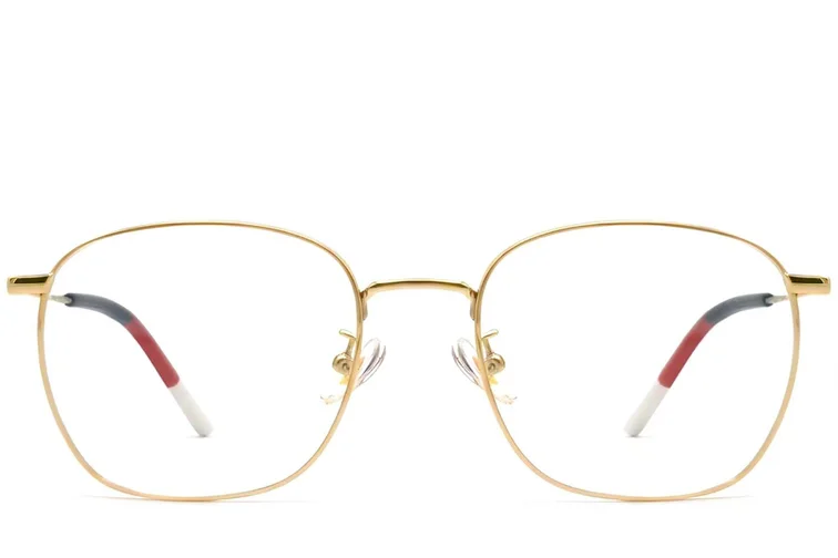 Gafas rectangulares de titanio dorado #BS1913-0228