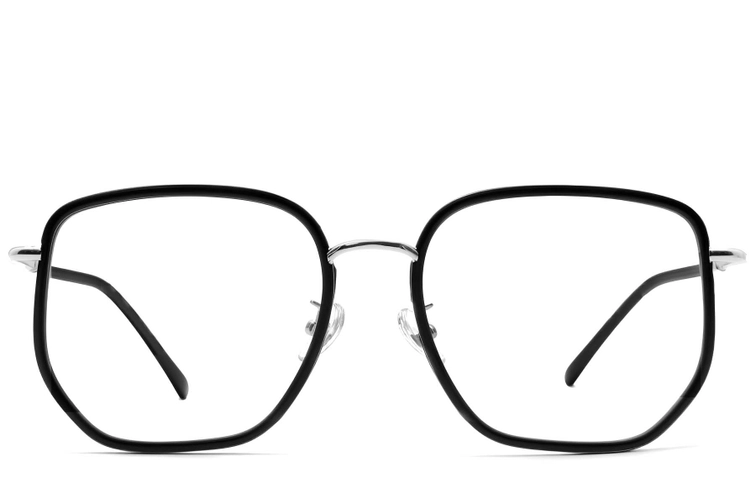Gafas geométricas de metal negro #BS1913-0229