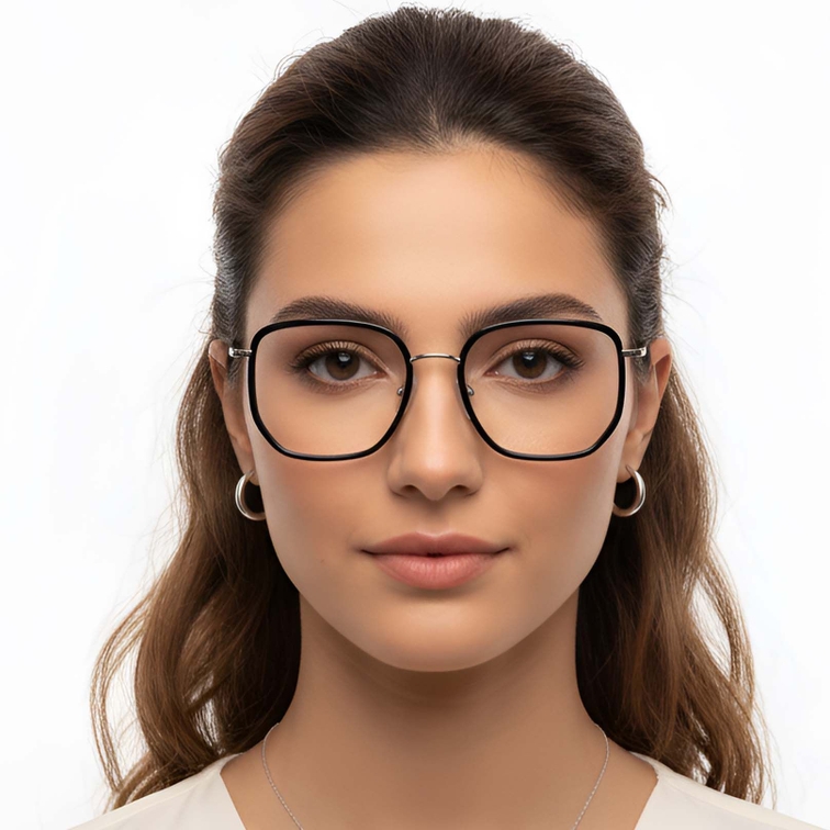 Geometric Black Metal Glasses #BS1913-0229