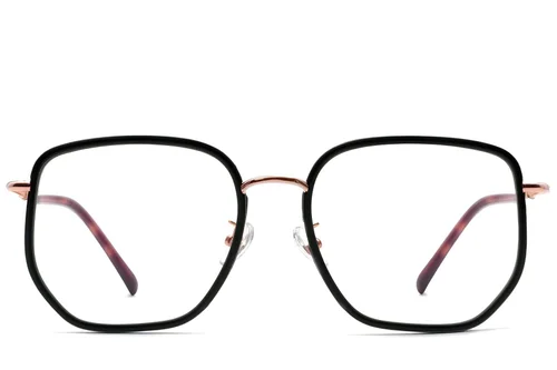 Lunettes géométriques en métal noir #BS1913-0230