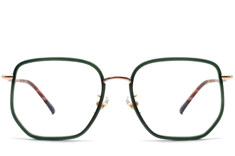 Gafas geométricas de metal verde #BS1913-0231