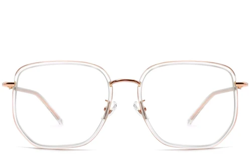 Lunettes géométriques en métal rose #BS1913-0233
