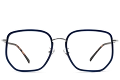Geometric Blue Metal Glasses #BS1913-0234