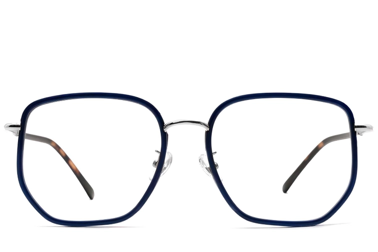 Geometric Blue Metal Glasses #BS1913-0234