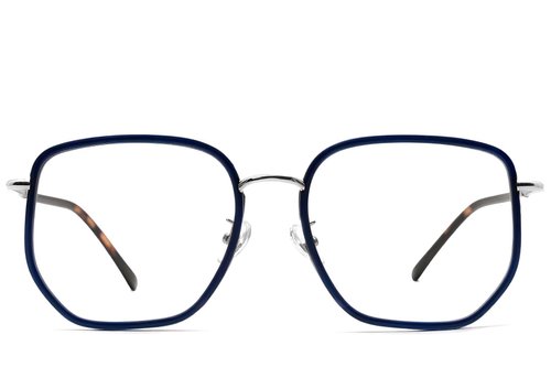 Lunettes géométriques en métal bleu #BS1913-0234