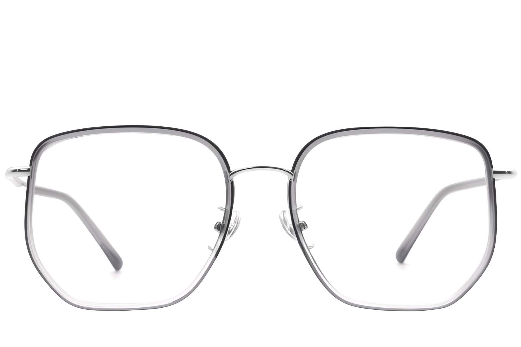 Gafas geométricas de metal gris #BS1913-0235