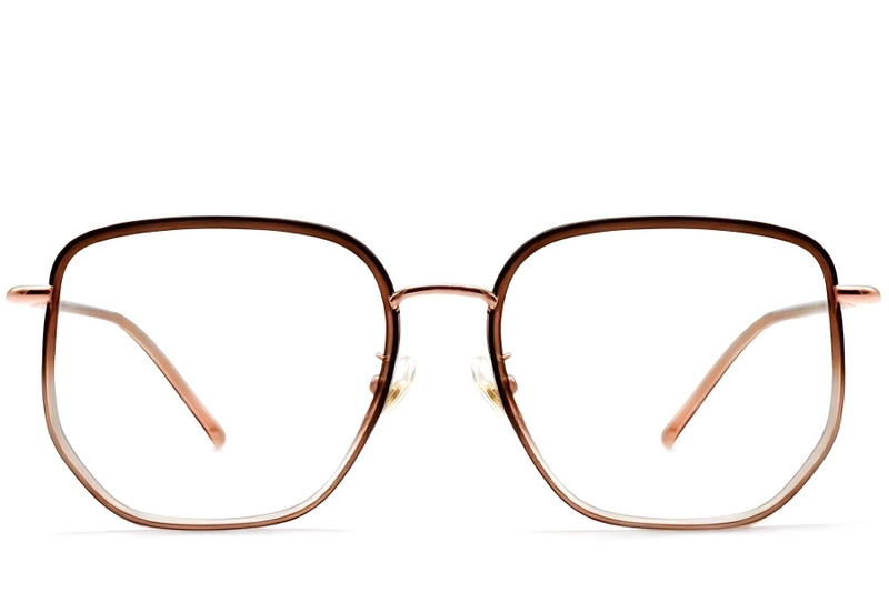 Gafas geométricas de metal marrón #BS1913-0236