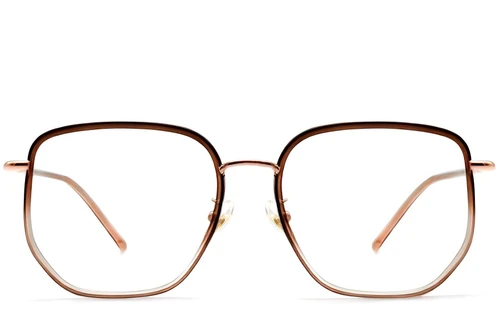 Lunettes géométriques en métal marron #BS1913-0236