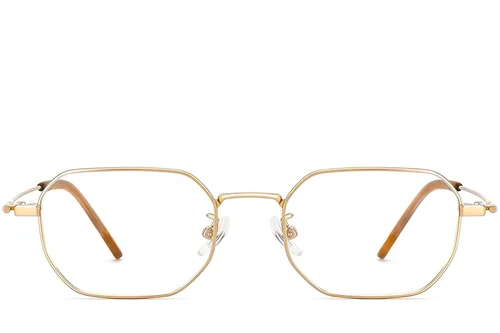 Lunettes géométriques en titane doré #BS1913-0237