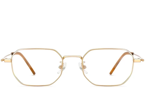 Lunettes géométriques en titane doré #BS1913-0237