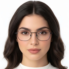 Gafas geométricas de titanio negro #BS1913-0238