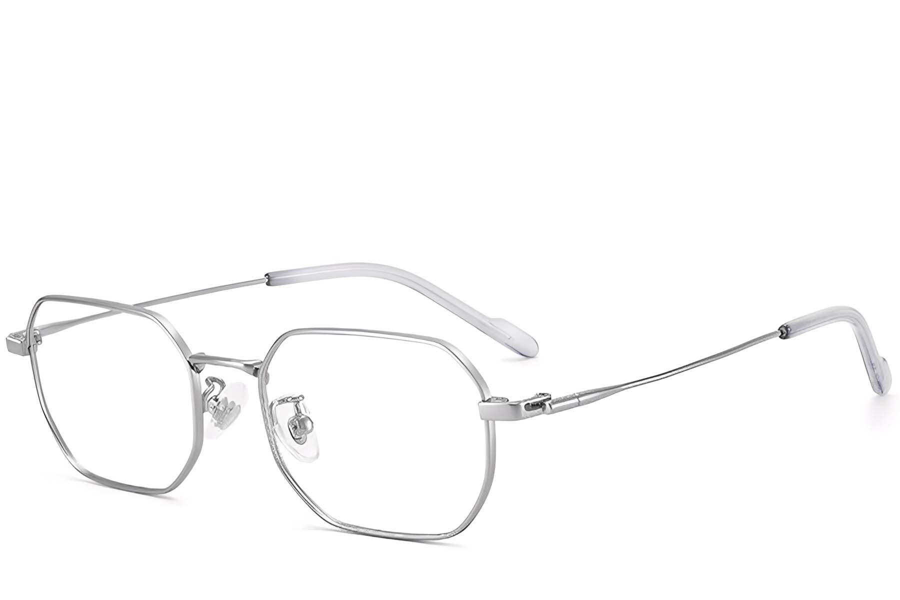 Geometric Silver Titanium Glasses #BS1913-0239